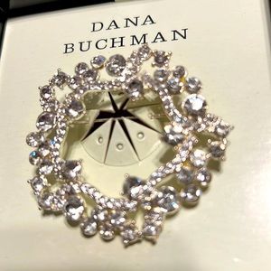 Dana Buchman brooch rhinestone and silver tone new in box